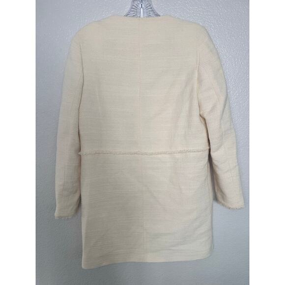 Zara Cream Tweed Boucel Jacket Size S - Picture 6 of 7